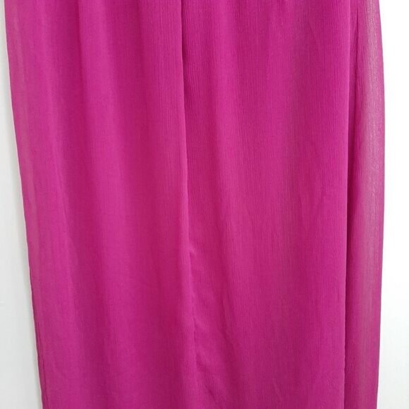 FORCAST \ One Shoulder Empire Waist Maxi Dress Pink Sz 10 Flawed - Picture 10 of 15